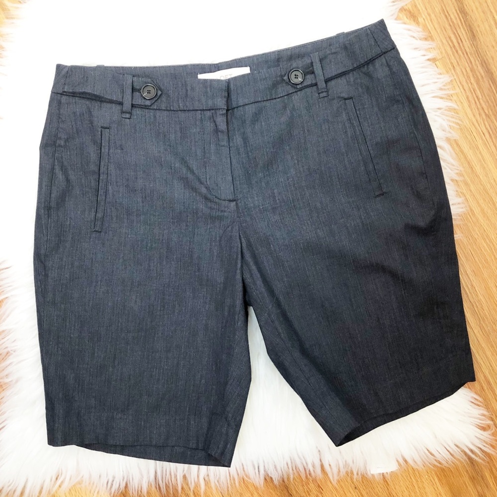 LOFT Dark Gray Denim-Look Jean Shorts